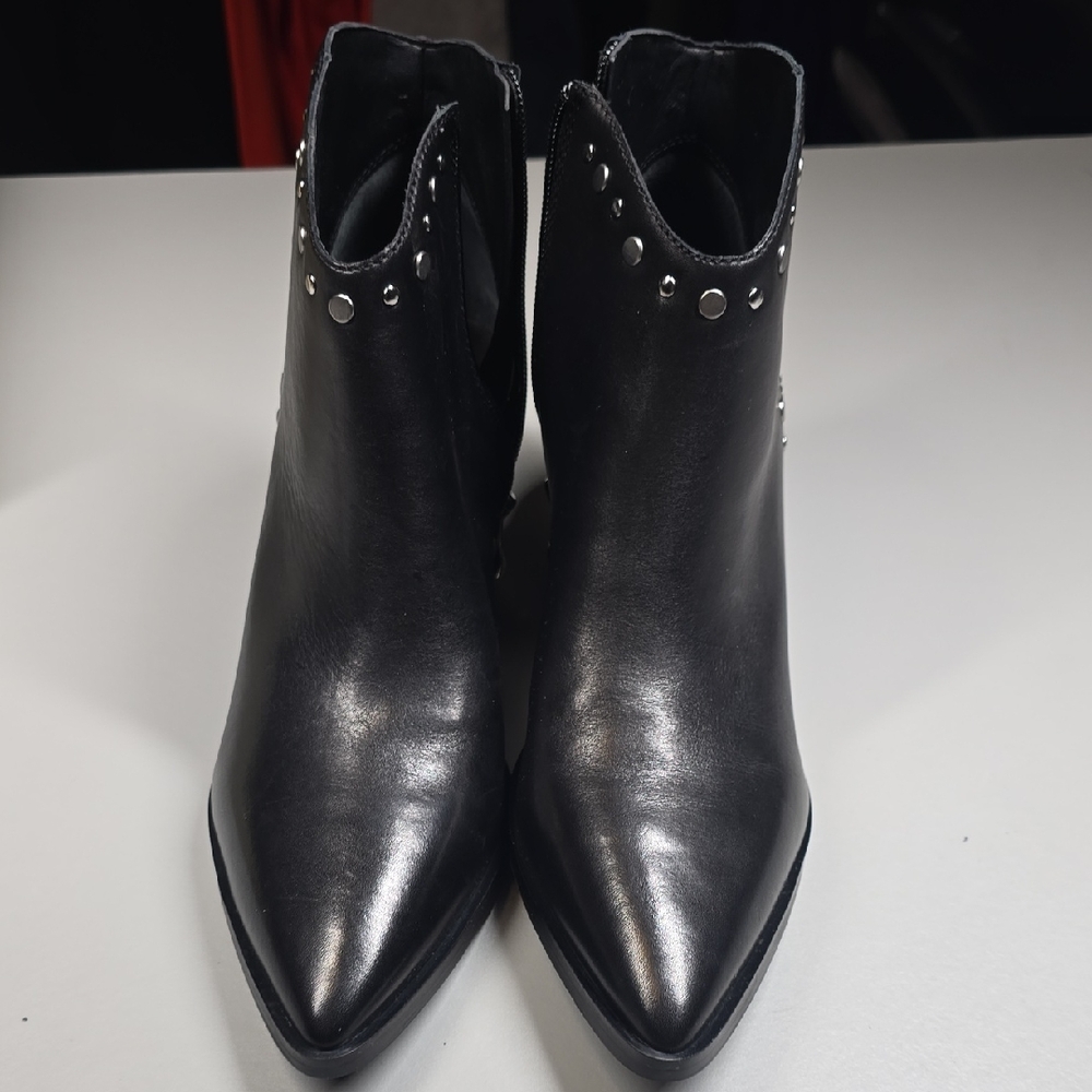Marc Fisher Black Studded Ankle Boots